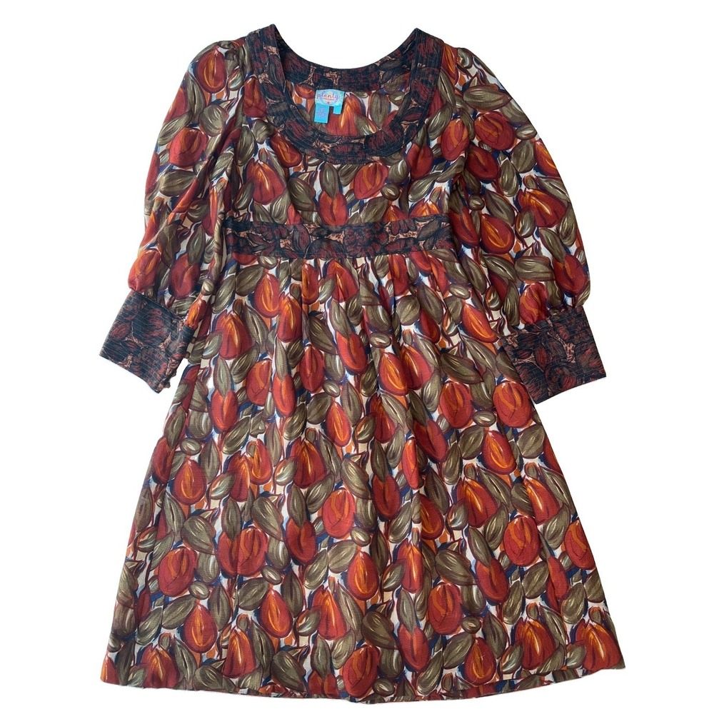 Autumn Wedding Dress 2 Silk Wool Floral Empire Waist Boho Plenty by Tracy Reese